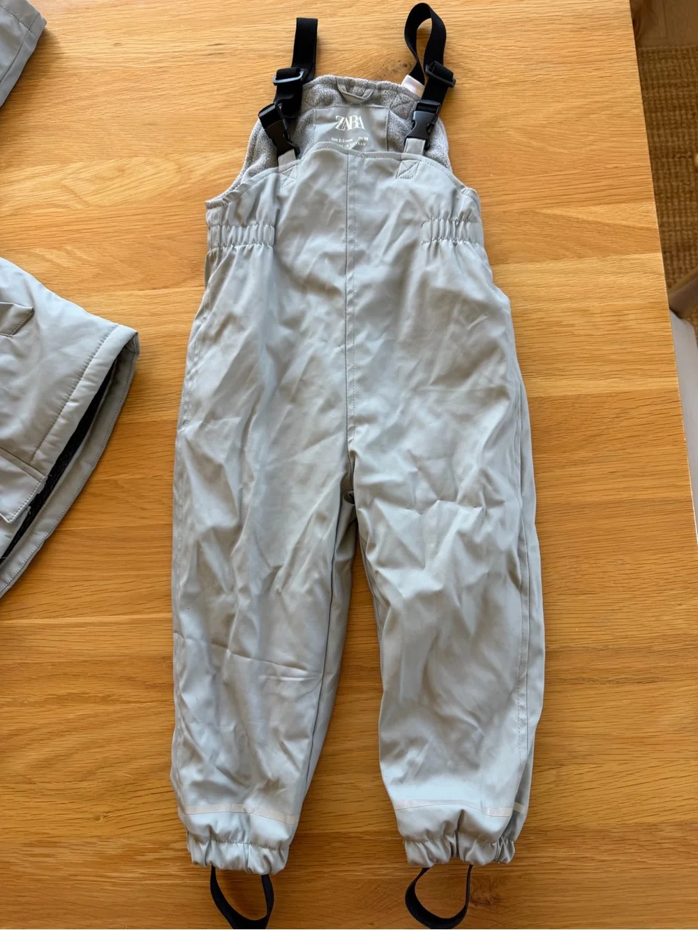 Zara Kids Light Gray Rain Jacket and overalls